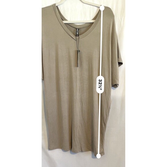 Lock & Love Shirt Pullover Stretch Vneck Short Doleman Sleeve Taupe Women’s XL - Picture 7 of 7